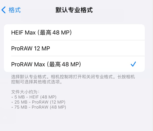 设置AppleProRAW