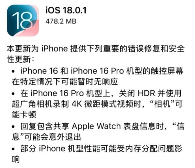 iOS18.0.1发布