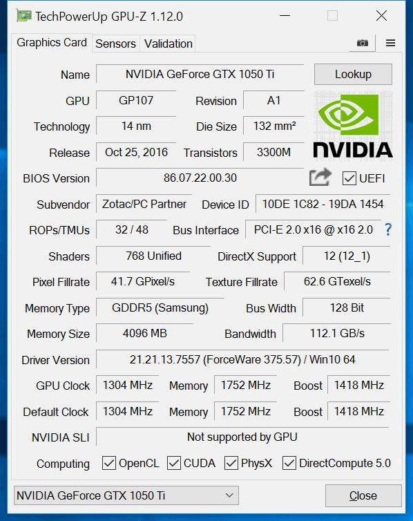 GTX1050Ti测评