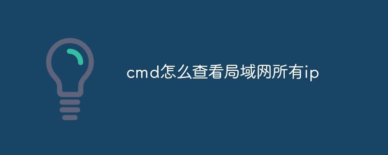 cmd查看局域网所有ip