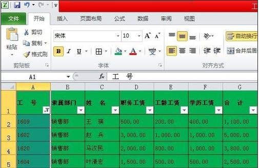 在excel表格中进行自定义筛选内容