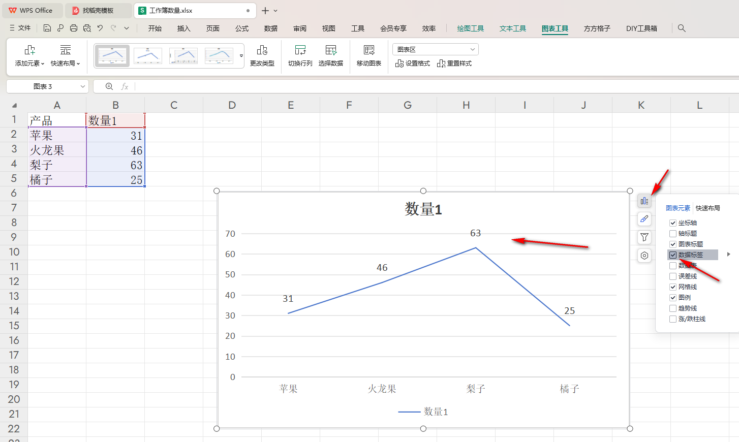 WPS数据标签