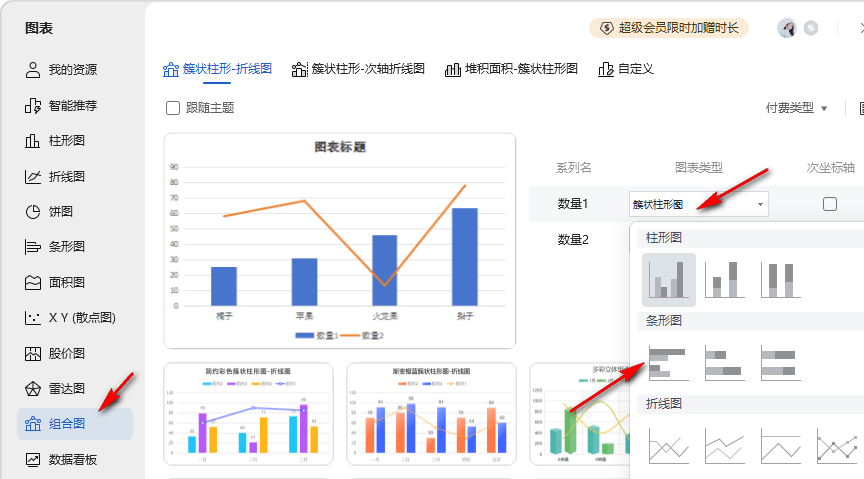 WPS复合条形图