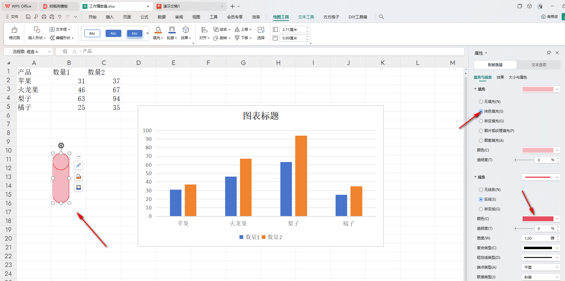 WPS复式条形图