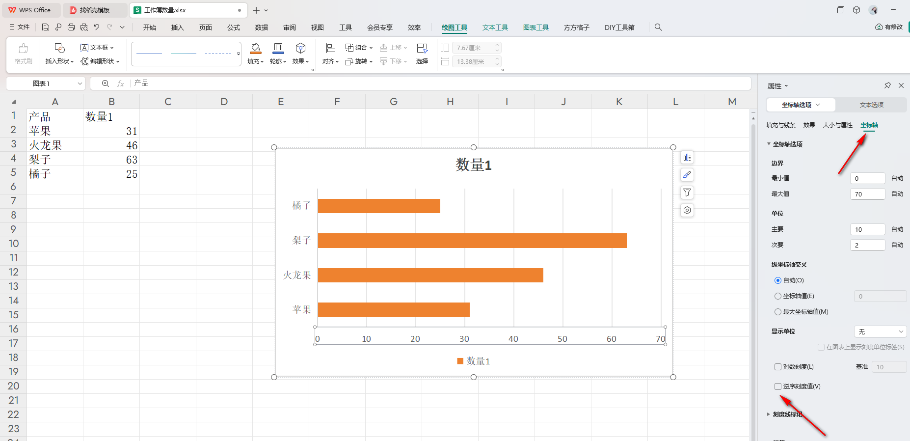 WPS条形图
