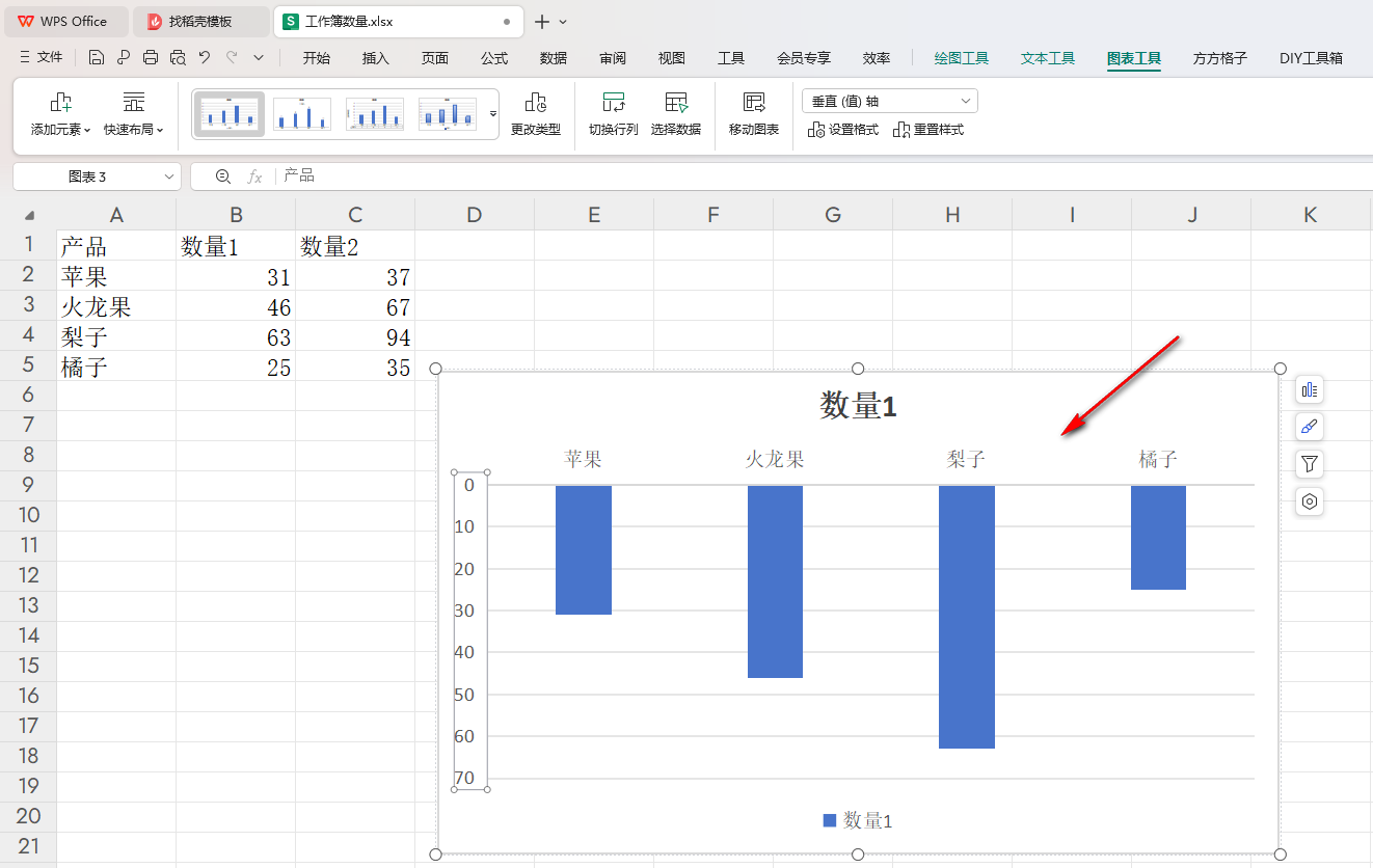 WPS水平轴