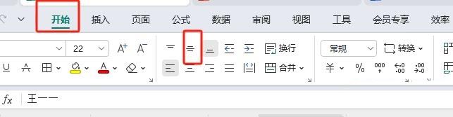 wps表格将文字居中对齐的教程