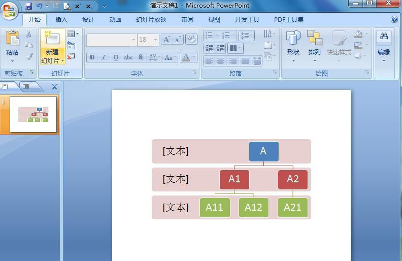如何在ppt中创建标记的层次结构图