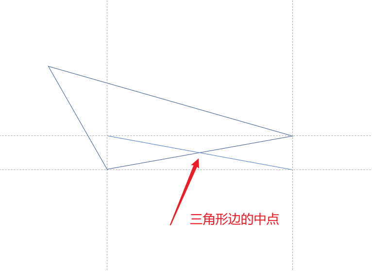PPT中如何确定任意三角形一条边的中点