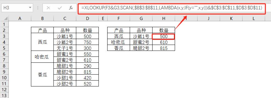 Excel中SCAN函数用法