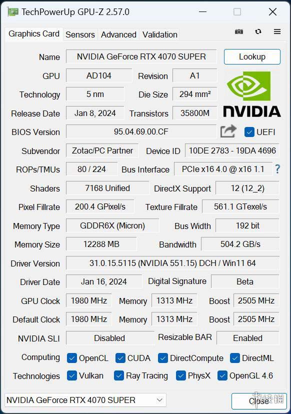 索泰RTX4070SUPERXGAMINGOC评测
