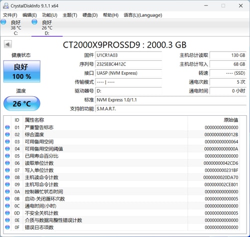 Crucial移动固态硬盘