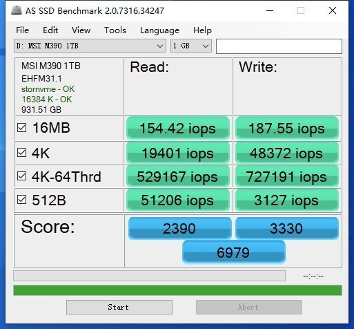 微星MSI M390固态硬盘评测