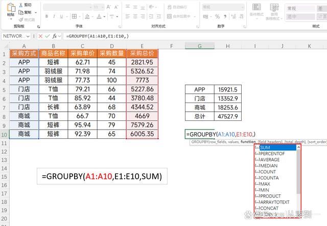 excel新函数GROUPBY用法