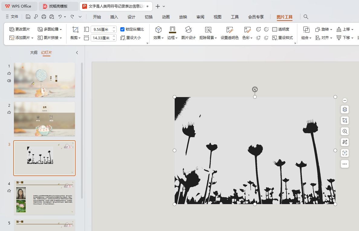 WPS黑白图片