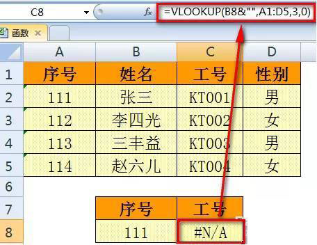 把VLOOKUP的第一参数加上&""转换为文本