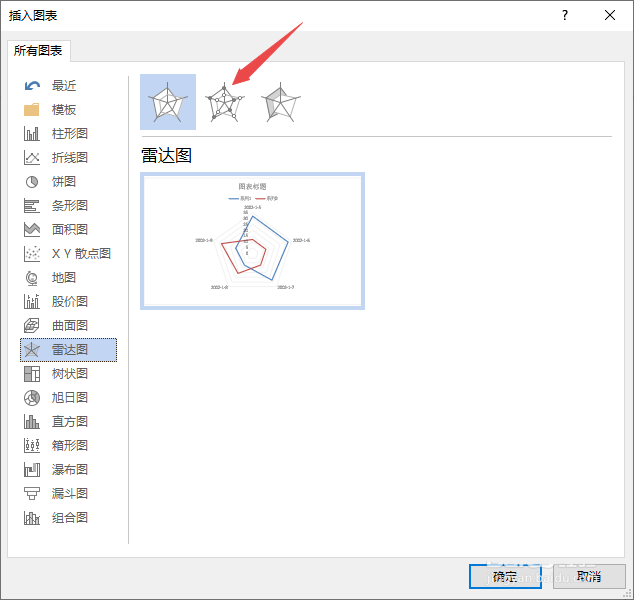 Word2019 制作有数据标记的雷达图表的教程