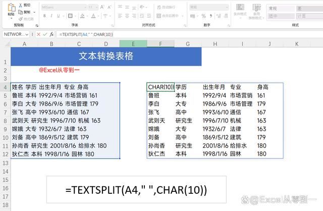 Excel的Textspilt函数用法