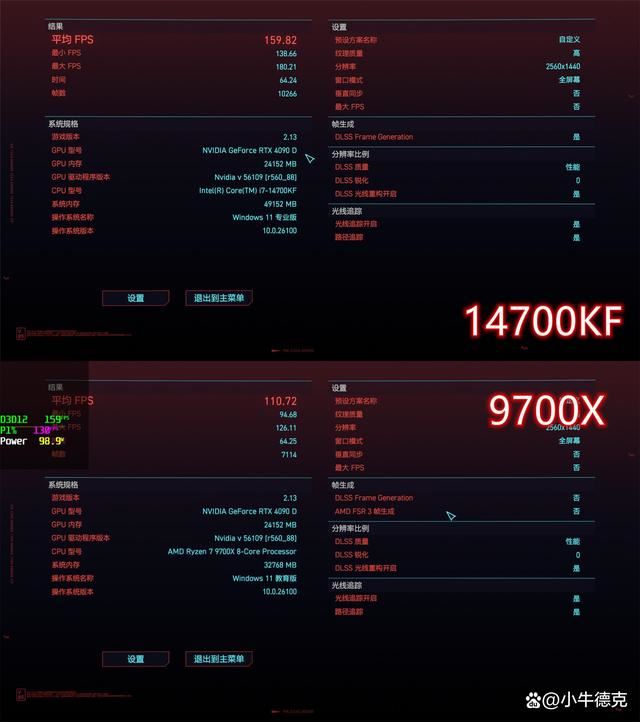 14700KF和9700X性能对比