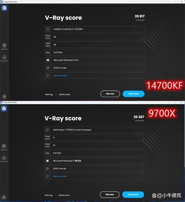 14700KF和9700X性能对比