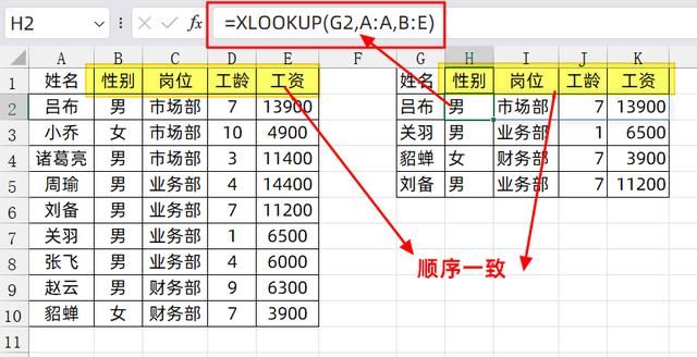 Xlookup函数轻松查询多列