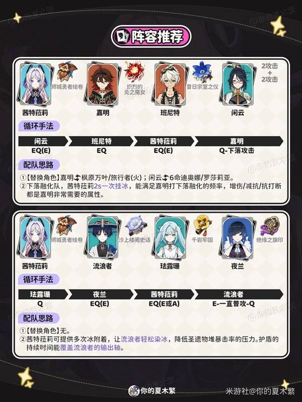 原神茜特菈莉队伍搭配建议