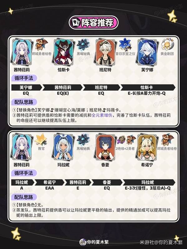 原神茜特菈莉队伍搭配建议