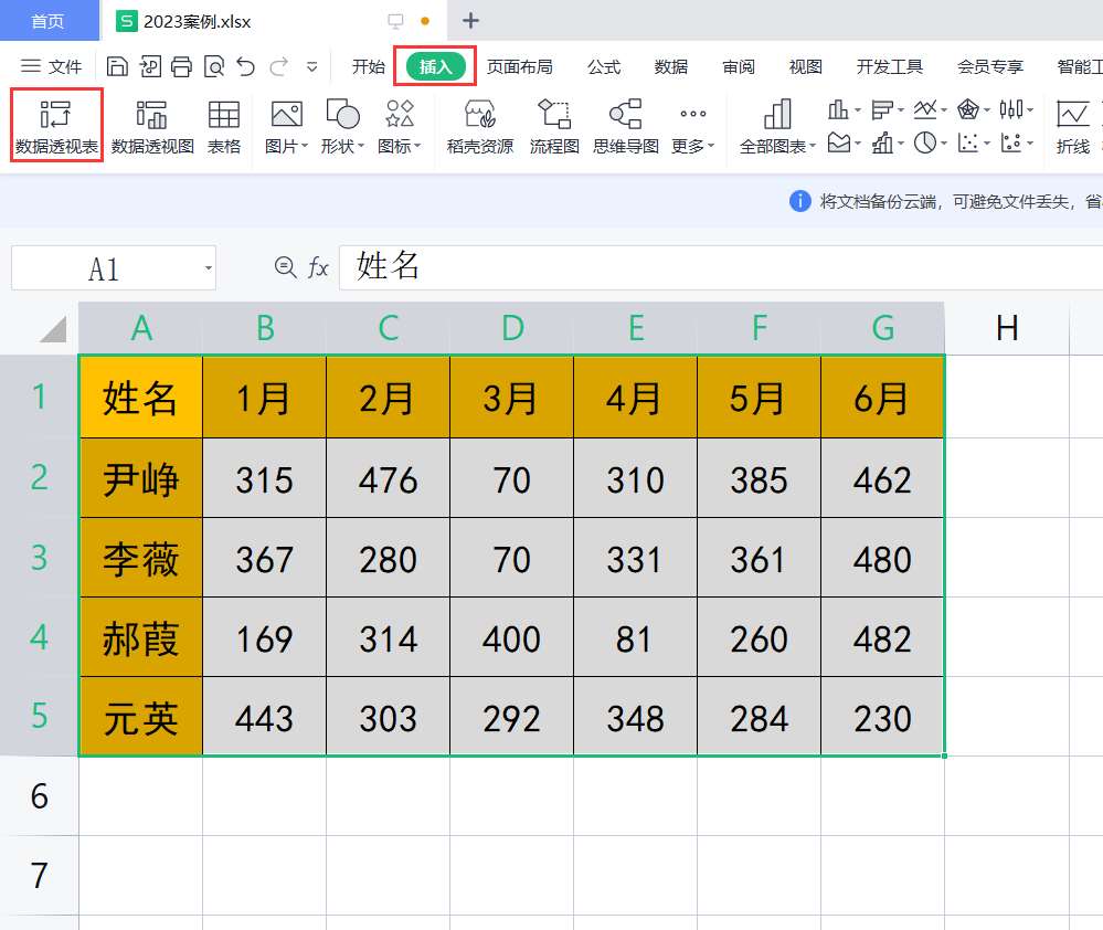 wps如何创建数据透视表