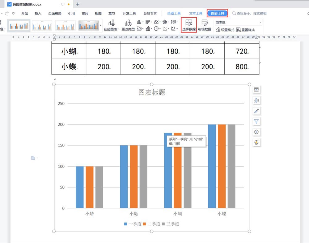wps柱形图制作方法