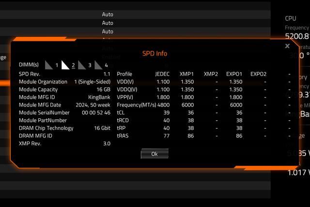 金百达银爵DDR5测试